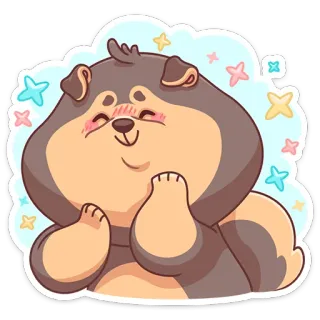 ☺️ 1d0c98df dog, cute, cartoon, animal, sticker, happy telegram sticker