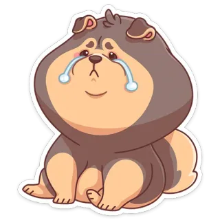 😭 a4766ceb dog, puppy, sad, crying, emoji, sticker, cute telegram sticker