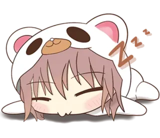 😴 05797bde 动漫, 睡觉, 熊, 可爱, Q版, 卡哇伊, 卡通, 困 telegram sticker