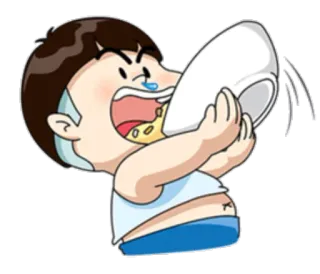 🍜 29e3d74b 吃, 饿, 食物, 卡通, 角色, 米饭 telegram sticker