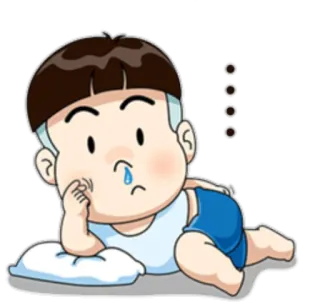 🤔 331e176e 男孩, 悲伤, 卡通, 可爱, 儿童, 插图, 眼泪 telegram sticker