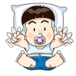 😍 7c984d55 婴儿, 奶嘴, 卡通, 冒犯性手势, 可爱 telegram sticker