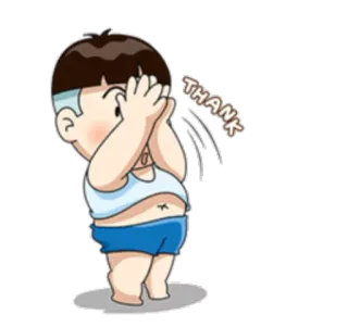 😊 a6f71938 THANK 卡通, 男孩, 谢谢, 可爱 telegram sticker