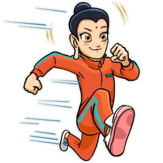 🚀 5fa8349a bieganie, ćwiczenia, sport, kreskówka, postać telegram sticker