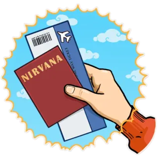 😇 6753f371 NIRVANA paszport, bilet, podróż, samolot, wyprawa, wakacje telegram sticker