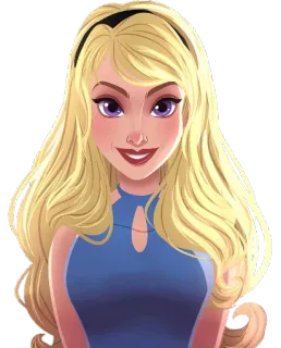 👸 a7284da0 女人, 金发, 卡通, 肖像, 角色 telegram sticker