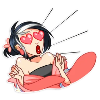 😍 cf6bdb86 Cartoon, Frau, Liebe, Herzen, Sticker, Anime, Mädchen, Flirty whatsapp sticker