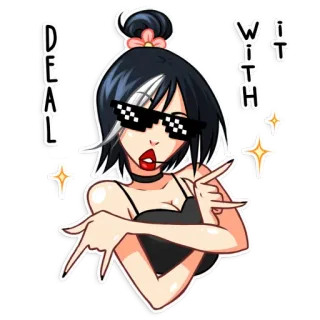 😎 f780f4bb DEAL WITH IT Deal with it, Meme, Sonnenbrille, Cool, Frau, Attitüde whatsapp sticker