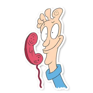 📞 b602d1d5 Desenho animado, Telefone, Pé, Mão, Engraçado, Bobo, Estranho telegram sticker
