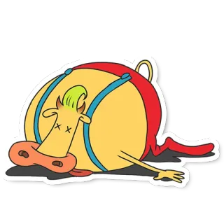 😵 c0e8df15 Desenho animado, Personagem, Morto, Olhos em X, Deitado telegram sticker