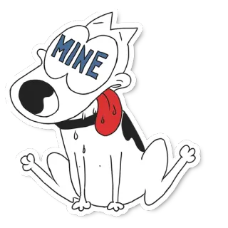 👀 c724eccc MINE cão, engraçado, animal, animal de estimação, possessivo, desenho animado, meme telegram sticker