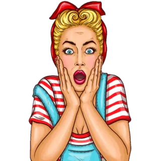 😱 34133cc1 kobieta, kreskówka, retro, szok, niespodzianka, pop art telegram sticker