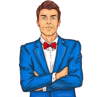 🙂 efdd718b mężczyzna, garnitur, muszka, portret telegram sticker