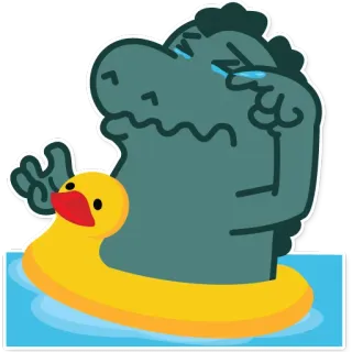 😢 cfbdc3c2 мультфильм, утка, бассейн, плакать, персонаж, плавание, вода telegram sticker