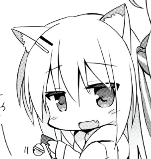 😐 9a18141d Anime, Mangá, Orelhas de gato, Chibi, Kawaii, Fofo, Personagem telegram sticker