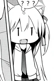 ❓ dd95feeb ??? Anime, Orelhas de gato, Pontos de interrogação, Mangá, Fofo, Confuso telegram sticker