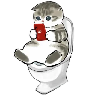 💩 9dec603a 고양이, 화장실, 전화, 동물, 귀여운, 스티커 telegram sticker