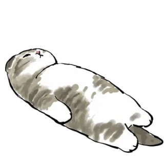 😓 fbd1ae8c 고양이, 동물, 귀여운, 졸린, 게으른, 편안한, 반려동물, 애완동물 telegram sticker