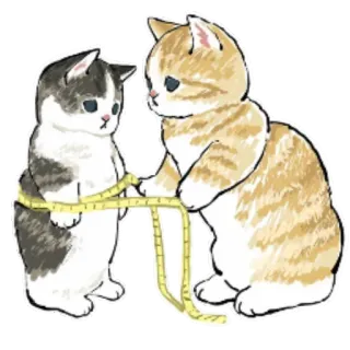 😕 19a66a73 gattino, gatti, animali, misurazione, carino, metro a nastro telegram sticker