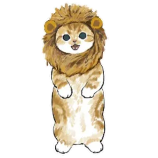 🦁 4d2a1c09 gatto, leone, animale, carino, peloso, cartone animato telegram sticker