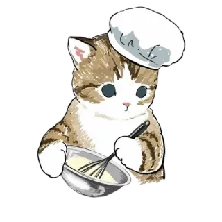 🧑‍🍳 60d4962d gatto, chef, cucina, cucina, carino, animale, animale domestico telegram sticker