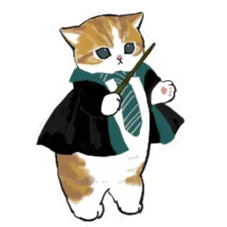 🧙‍♀ 63f4b2b8 Harry Potter gatto, mago, magia, Serpeverde, Harry Potter, animale, cartone animato telegram sticker
