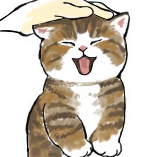 😝 8313e2e8 gatto, animale domestico, animale, carino, felice, adesivo, accarezzare telegram sticker