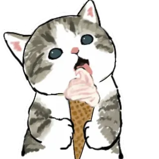🍦 83a88f43 gatto, gelato, gattino, carino, dolce, animale telegram sticker