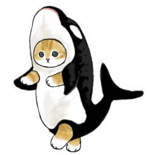 🦈 ef48c721 gatto, orca, costume, animale, carino, adesivo telegram sticker