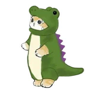🦖 f1fe25b7 gatto, dinosauro, costume, animale, carino, divertente telegram sticker
