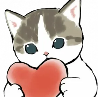 ❤️ ff2eb066 gatto, cuore, adesivo, animale, carino, amore, kawaii telegram sticker