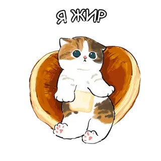 🍔 0d69ffbb Я жир chat, gros, mignon, animal, toast telegram sticker