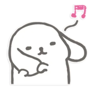 🌱 86218fab cane, cucciolo, carino, nota musicale, cartone animato, adorabile whatsapp sticker