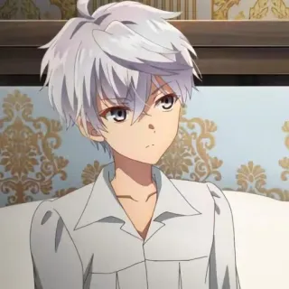 🈂 255d1882 Anime, Rambut Putih, Anak Laki-laki, Serius, Manga whatsapp sticker