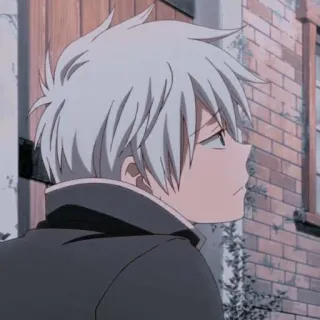 🎅 3947675e Anime, Anak laki-laki, Rambut putih, Profil samping whatsapp sticker