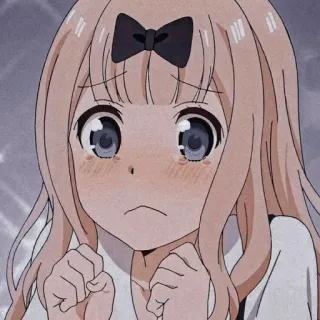 🌸 28be232a Chika Fujiwara Kaguya-sama: Love Is War Anime, Chibi, Carino, Triste, Piangente, Ragazza telegram sticker