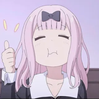 🌸 53268e21 Chika Fujiwara Kaguya-sama: Love Is War Anime, Ragazza, Carina, Pollice in su, Chika Fujiwara telegram sticker