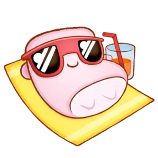 😎 2a612575 Malvavisco, Tomar el sol, Verano, Dibujos animados, Playa, Gafas de sol, Bebida telegram sticker