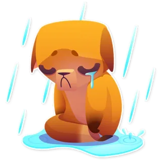 😰 18b31375 грустный, плачущий, животное, мультфильм, дождь, грусть telegram sticker