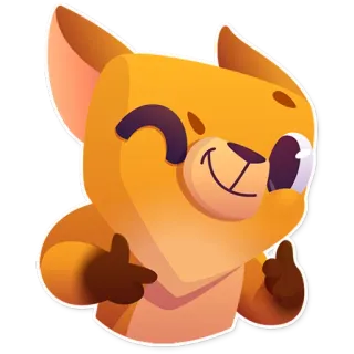 😉 5dbdf9c7 мультфильм, животное, милый, лиса, эмодзи, стикер, подмигивающий, большой палец вверх telegram sticker