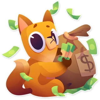 🤑 8c589deb белка, деньги, жадность, богатство, финансы, мультфильм, доллар, наличные telegram sticker