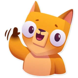 👋 c02e4612 кот, мультфильм, животное, машет, милый telegram sticker