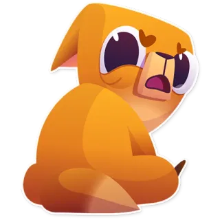 😕 eb5f5b92 мультфильм, животное, милый, наклейка, собака telegram sticker