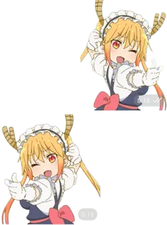😉 f7b63657 Tohru Miss Kobayashi's Dragon Maid Anime, Dragon, Servante, Mignon, Kawaii telegram sticker