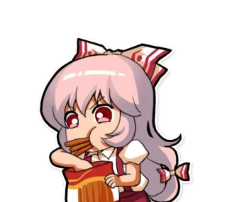 🍟 e3c5f935 anime, chibi, cute, eating, snack, character telegram sticker
