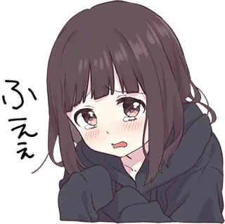💕 03480038 ふええ animé, fille, pleure, mignon, triste telegram sticker