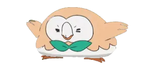 😫 0018256e Rowlet Pokemon Покемон, Роулет, сова, мультфильм, аниме, видеоигра whatsapp sticker