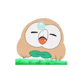 😪 06923616 Rowlet Pokemon покемон, rowlet, милый, трава, мультфильм, аниме whatsapp sticker