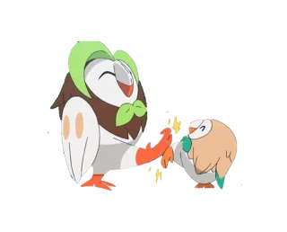 🙌 355fcf51 Rowlet Pokemon покемон, роулет, милый, сова, мультфильм whatsapp sticker