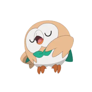 😎 3a2e32f2 Rowlet покемон, rowlet, сова, мультфильм, милый whatsapp sticker